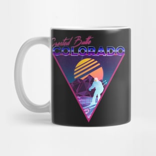 Retro Vaporwave Ski Mountain | Crested Butte Colorado | Shirts, Stickers, and More! Mug